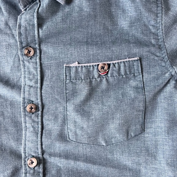 Craft and Flow Boys Short Sleeve Blue Button Down | 10/12 - Picture 5 of 5